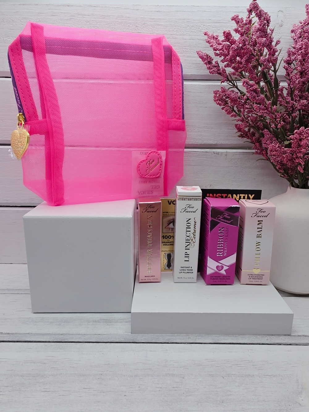 Too Faced Bundle 5 Pieces , Mascara , Lip Balm , Lip Plumper